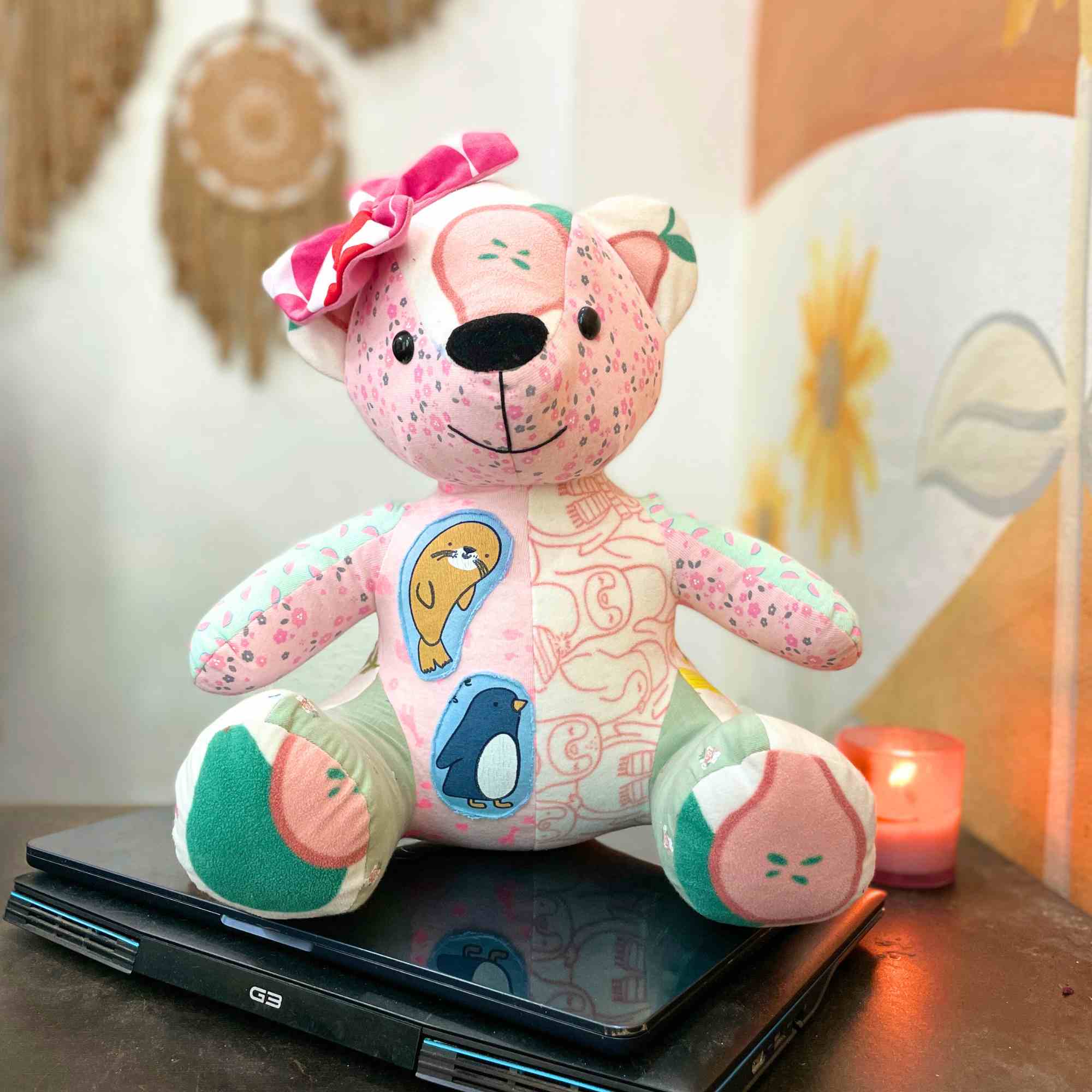 Unique handmade teddy bear, 2024 huggable keepsake toy